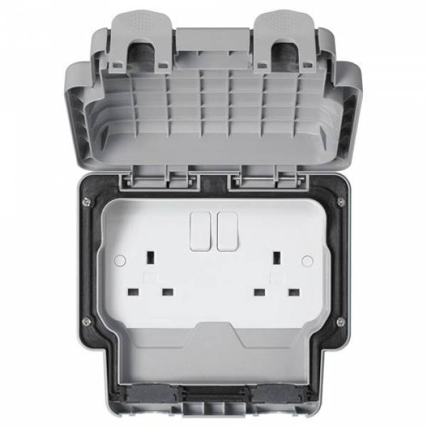 Mk 13a Masterseal Plus 2 Gang Ip66 Weather Proof Double Pole